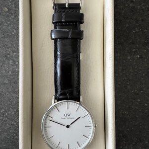 Daniel Wellington Black Leather Strap Watch